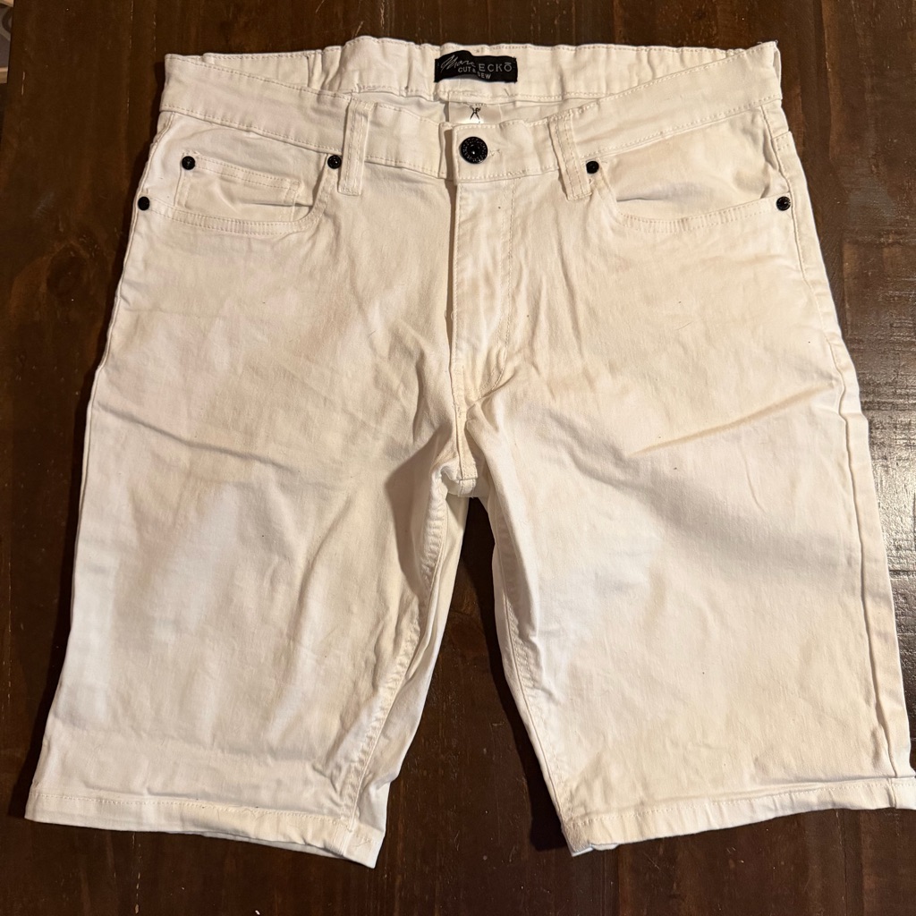 Marc Ecko Unisex White Denim Shorts Size 36